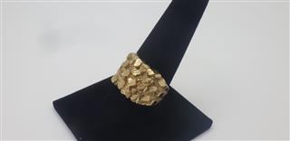 GENT'S 10K YELLOW GOLD NUGGET RING 6.1G SIZE:10.75